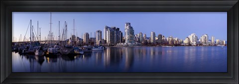 Framed Boats docked at a harbor, Yaletown, Vancouver Island, British Columbia, Canada 2011 Print
