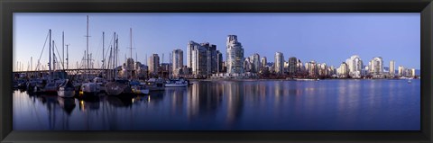 Framed Boats docked at a harbor, Yaletown, Vancouver Island, British Columbia, Canada 2011 Print