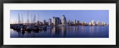 Framed Boats docked at a harbor, Yaletown, Vancouver Island, British Columbia, Canada 2011 Print
