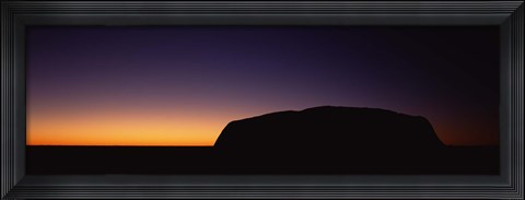 Framed Silhouette of Ayers Rock formations on a landscape, Uluru-Kata Tjuta National Park, Northern Territory, Australia Print