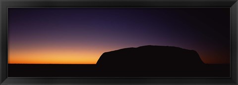 Framed Silhouette of Ayers Rock formations on a landscape, Uluru-Kata Tjuta National Park, Northern Territory, Australia Print