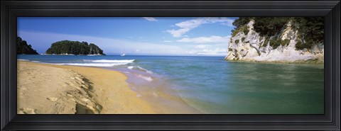 Framed Islands in the Pacific Ocean, Kaiteriteri, Nelson Region, Fiordland National Park, South Island, New Zealand Print