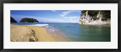 Framed Islands in the Pacific Ocean, Kaiteriteri, Nelson Region, Fiordland National Park, South Island, New Zealand Print