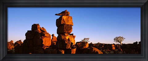 Framed Dolerite Rocks at Devil&#39;s Playground, Namibia Print
