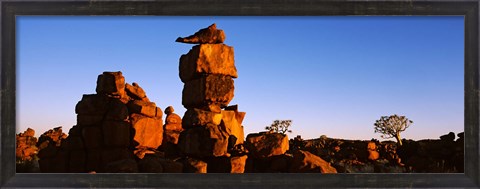 Framed Dolerite Rocks at Devil&#39;s Playground, Namibia Print