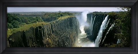 Framed Looking down the Victoria Falls Gorge from the Zambian side, Zambia Print
