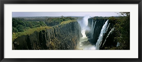 Framed Looking down the Victoria Falls Gorge from the Zambian side, Zambia Print