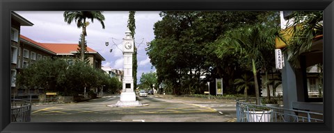 Framed Clock tower in a city, Victoria, Mahe Island, Seychelles Print