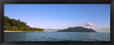 Framed Islands in an ocean, North Island, Silhouette Island, Seychelles Print