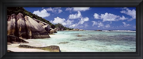 Framed Anse Source d&#39;Argent Beach, La Digue Island, Seychelles Print