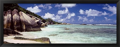 Framed Anse Source d&#39;Argent Beach, La Digue Island, Seychelles Print