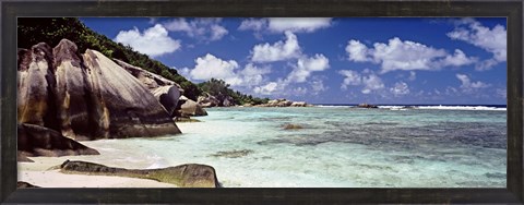 Framed Anse Source d&#39;Argent Beach, La Digue Island, Seychelles Print