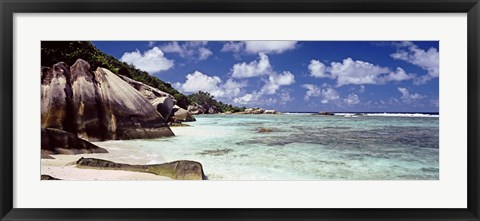 Framed Anse Source d&#39;Argent Beach, La Digue Island, Seychelles Print