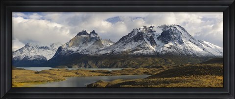 Framed Clouds over snowcapped mountain, Grand Paine, Mt Almirante Nieto, Torres Del Paine National Park, Chile Print