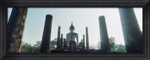 Framed Statue of Buddha at a temple, Sukhothai Historical Park, Sukhothai, Thailand Print