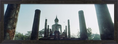 Framed Statue of Buddha at a temple, Sukhothai Historical Park, Sukhothai, Thailand Print