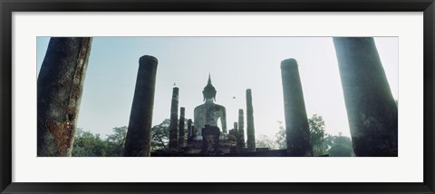 Framed Statue of Buddha at a temple, Sukhothai Historical Park, Sukhothai, Thailand Print