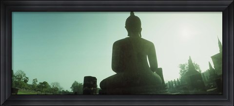 Framed Back of a statue of Buddha, Sukhothai Historical Park, Sukhothai, Thailand Print