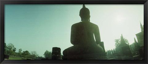 Framed Back of a statue of Buddha, Sukhothai Historical Park, Sukhothai, Thailand Print