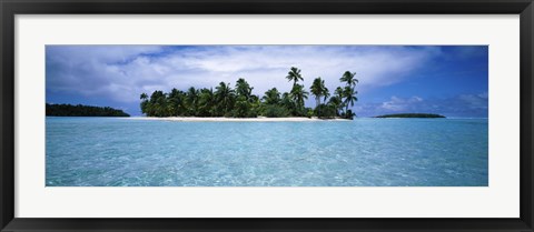 Framed Clouds over an island, Aitutaki, Cook Islands Print