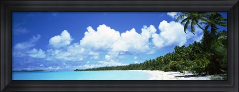 Framed Clouds over an island, Akaiami, Aitutaki, Cook Islands Print