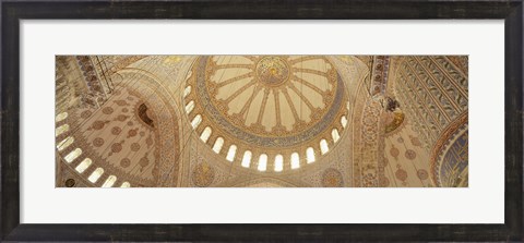 Framed Interiors of a Blue Mosque, Istanbul, Turkey Print