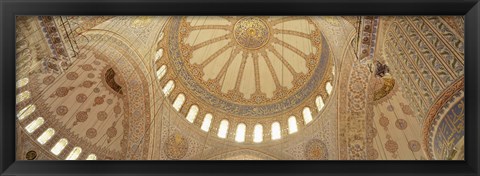 Framed Interiors of a Blue Mosque, Istanbul, Turkey Print