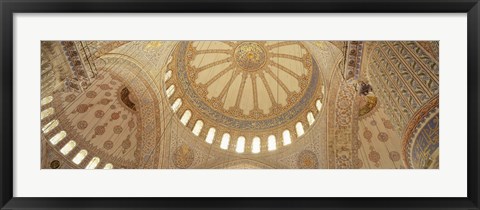 Framed Interiors of a Blue Mosque, Istanbul, Turkey Print