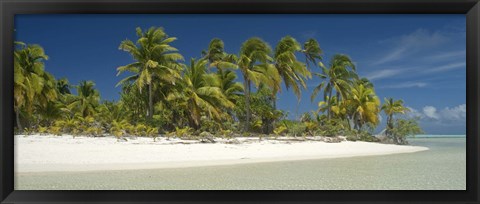 Framed Tapuaetai Motu, Aitutaki, Cook Islands Print