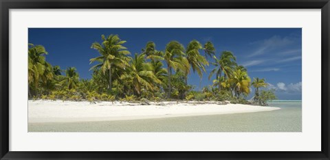 Framed Tapuaetai Motu, Aitutaki, Cook Islands Print