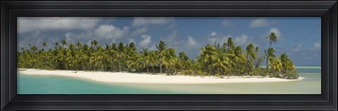 Framed Palm trees on the beach, Tapuaetai Motu, Aitutaki, Cook Islands Print