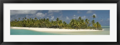 Framed Palm trees on the beach, Tapuaetai Motu, Aitutaki, Cook Islands Print