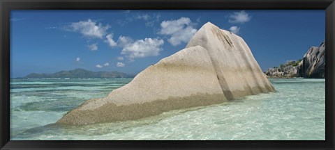 Framed Boulders on the beach, Anse Source d&#39;Argent, La Digue Island, Seychelles Print