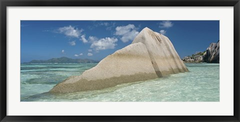 Framed Boulders on the beach, Anse Source d&#39;Argent, La Digue Island, Seychelles Print