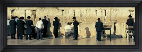 Framed People praying at Wailing Wall, Jerusalem, Israel Print