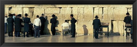 Framed People praying at Wailing Wall, Jerusalem, Israel Print
