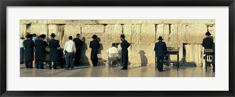 Framed People praying at Wailing Wall, Jerusalem, Israel Print