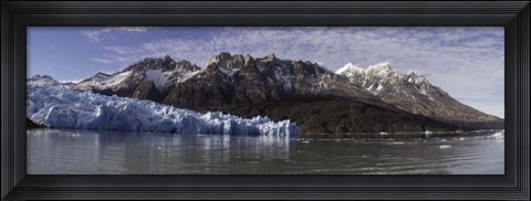 Framed Lago Grey and Grey Glacier with Paine Massif, Torres Del Paine National Park, Magallanes Region, Patagonia, Chile Print