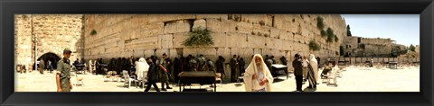 Framed People praying in front of the Wailing Wall, Jerusalem, Israel Print