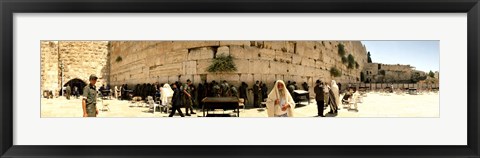 Framed People praying in front of the Wailing Wall, Jerusalem, Israel Print