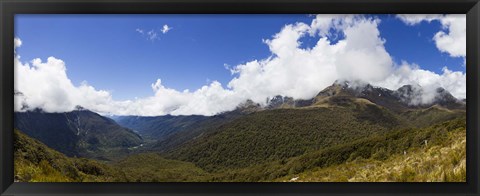 Framed Mountain range, Key Summit, Fiordland National Park, South Island, New Zealand Print