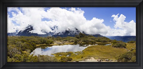 Framed Clouds over mountains, Key Summit, Fiordland National Park, South Island, New Zealand Print