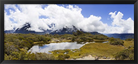 Framed Clouds over mountains, Key Summit, Fiordland National Park, South Island, New Zealand Print