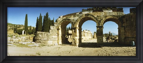 Framed Arched facade in ruins of Hierapolis at Pamukkale, Anatolia, Central Anatolia Region, Turkey Print