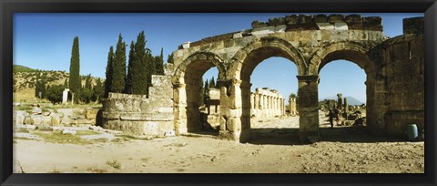 Framed Arched facade in ruins of Hierapolis at Pamukkale, Anatolia, Central Anatolia Region, Turkey Print