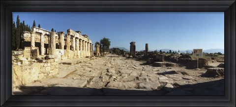 Framed Ruins of the Roman town of Hierapolis at Pamukkale, Anatolia, Central Anatolia Region, Turkey Print