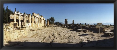 Framed Ruins of the Roman town of Hierapolis at Pamukkale, Anatolia, Central Anatolia Region, Turkey Print