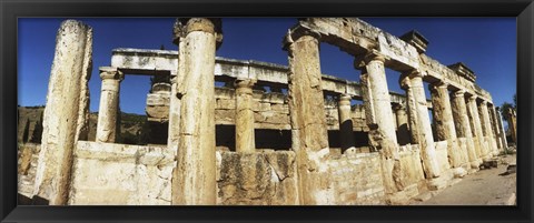 Framed Close up of columns in ruins, Hierapolis at Pamukkale, Anatolia, Central Anatolia Region, Turkey Print