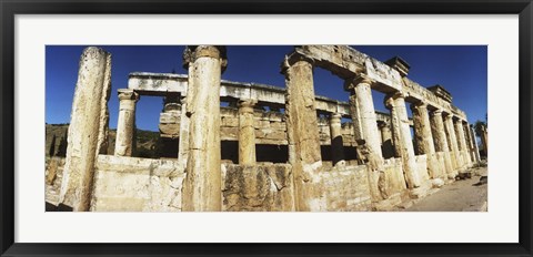 Framed Close up of columns in ruins, Hierapolis at Pamukkale, Anatolia, Central Anatolia Region, Turkey Print