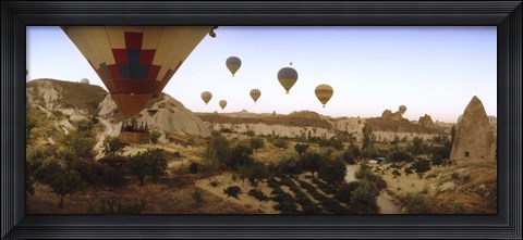 Framed Hot air balloons, Cappadocia, Central Anatolia Region, Turkey Print